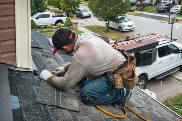 Professional Roofing technician working in Hollis Center, ME